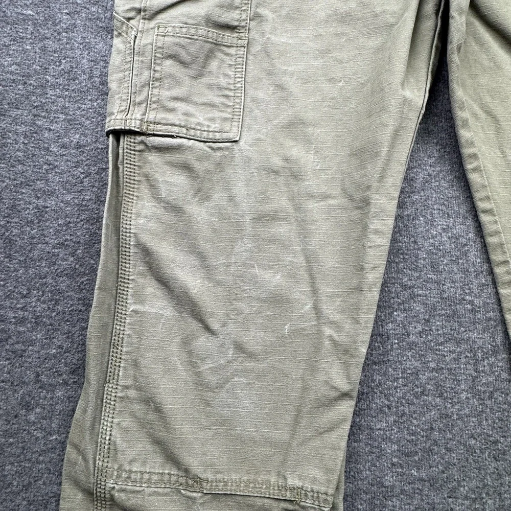 Wrangler Riggs Canvas Double Knee Cargo‎ Pants Green Carpenter Men's 38x30 Work